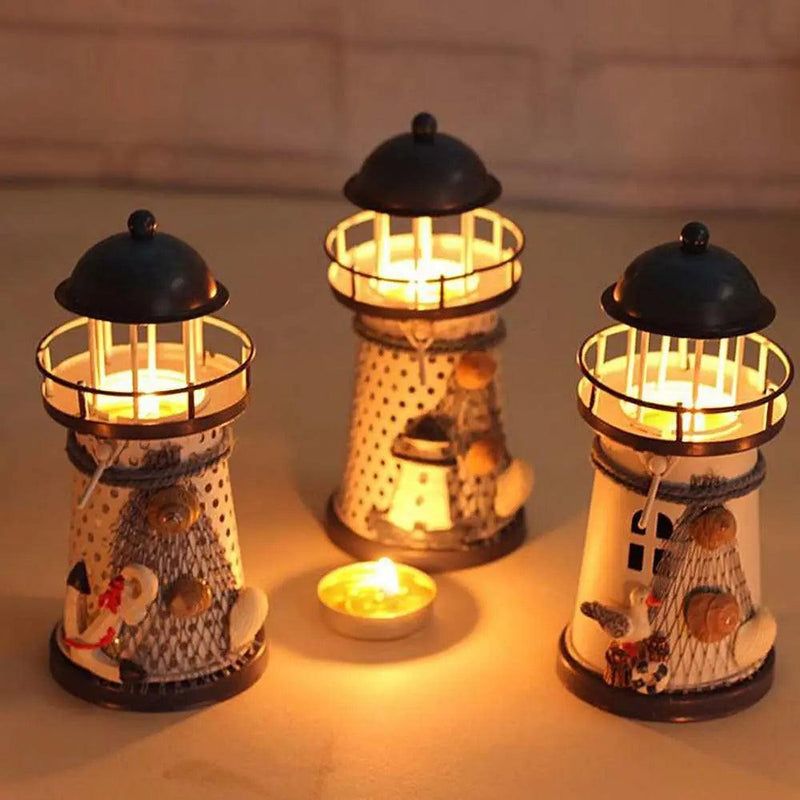 Castiçal de ferro decoração farol