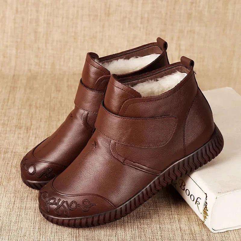 Botas de couro PU com forro de pelúcia