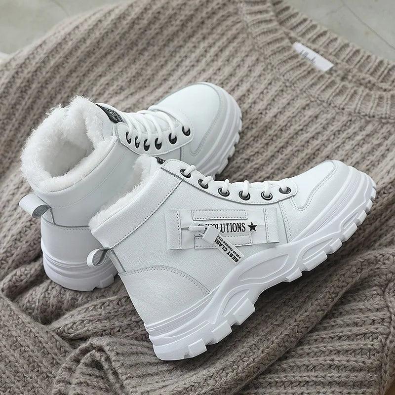 Botas de inverno impermeável e forro grosso de pelúcia
