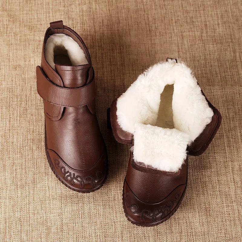 Botas de couro PU com forro de pelúcia