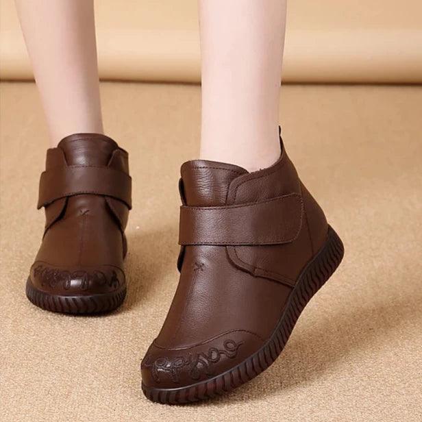 Botas de couro PU com forro de pelúcia