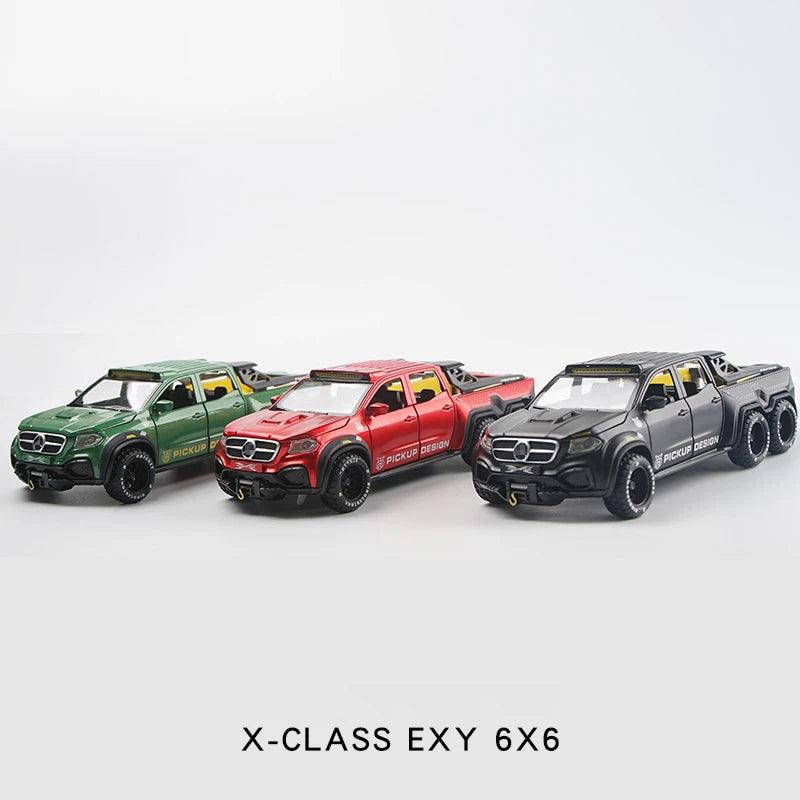 Carrinho miniatura Mercedes-Benz Classe EXY 6X6 Pickup Diecast liga metálica