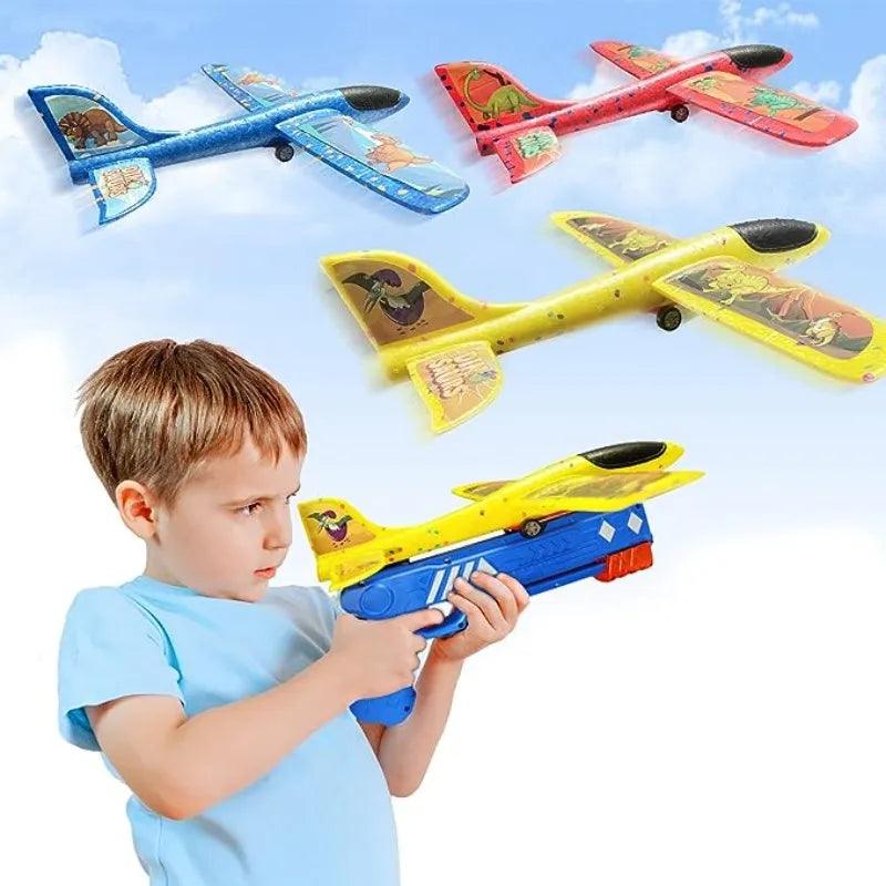 Brinquedo pistola gatilho lançador de avião