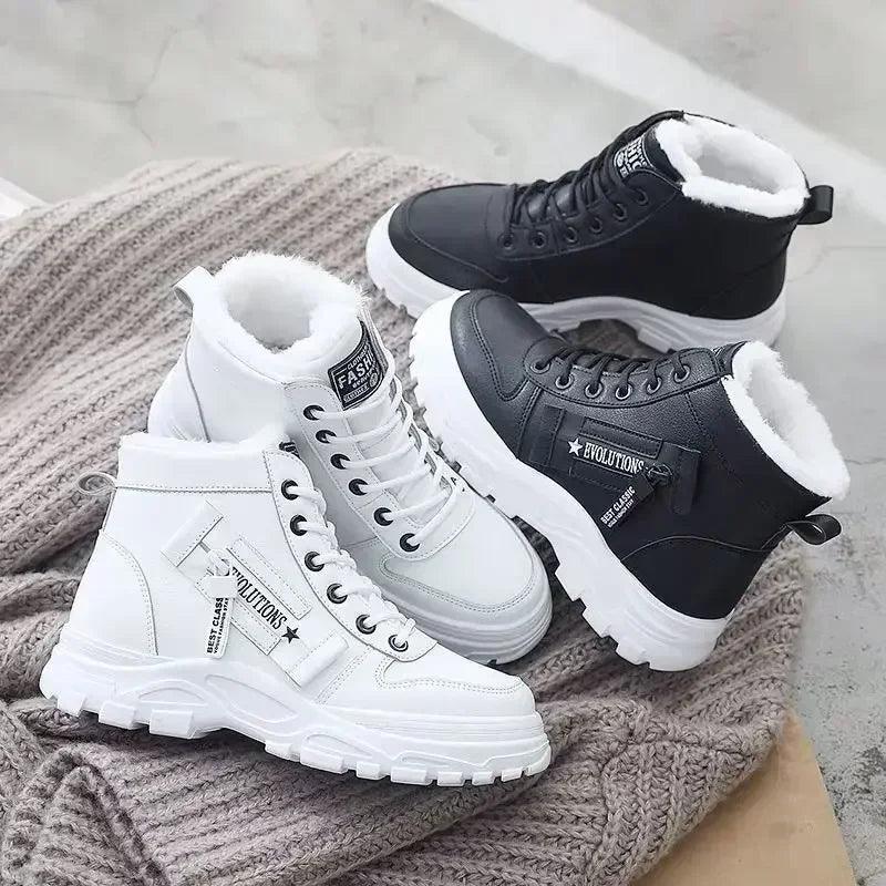 Botas de inverno impermeável e forro grosso de pelúcia
