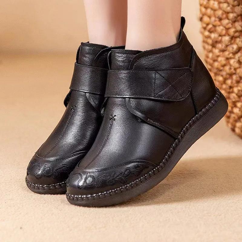 Botas de couro PU com forro de pelúcia