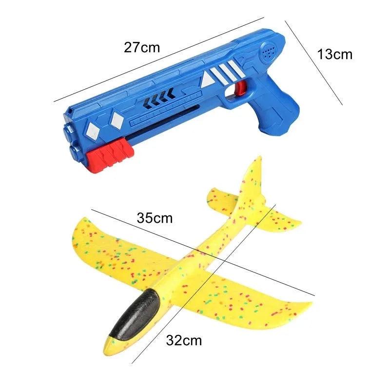 Brinquedo pistola gatilho lançador de avião