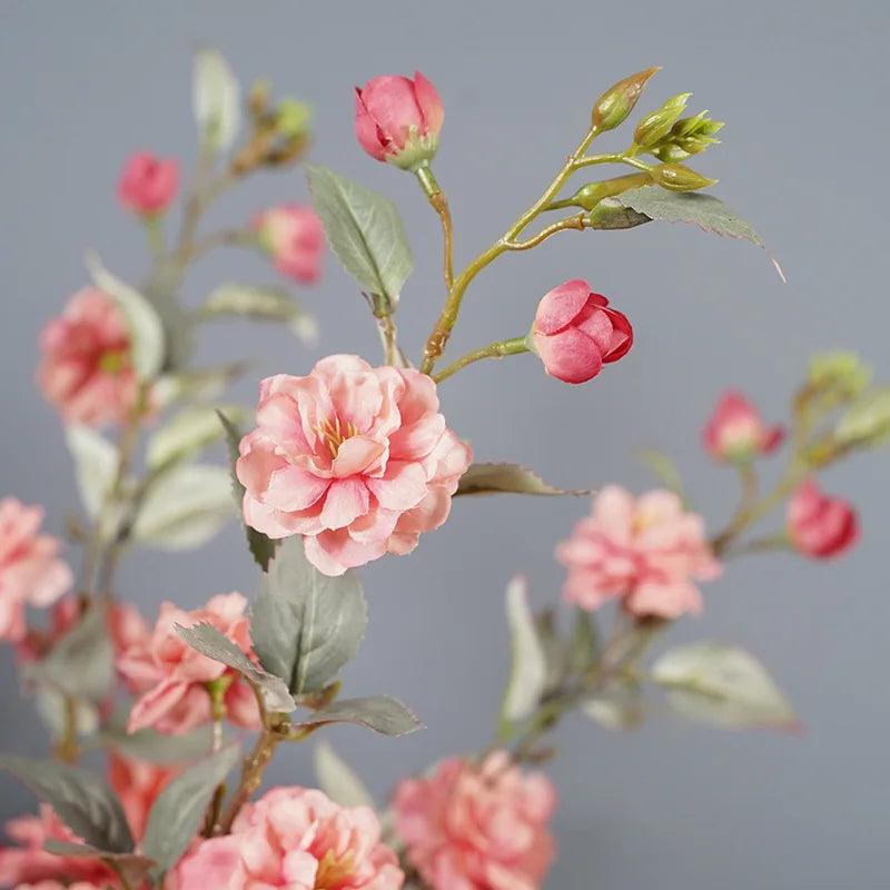 Flores Camélia de seda artificial de alta qualidade com 92cm