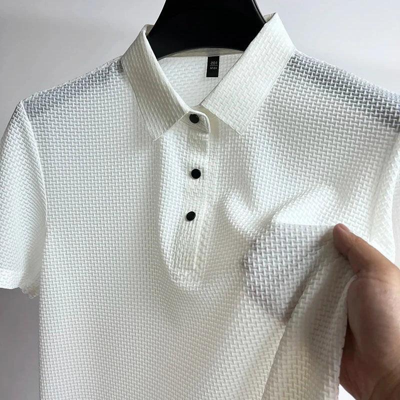 Camisa polo manga curta respirável de alta qualidade