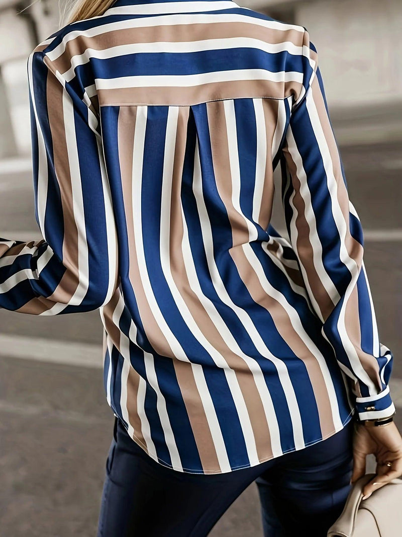 Blusa Fashion de Manga Longa Listrada