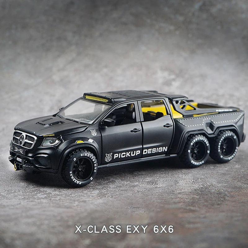 Carrinho miniatura Mercedes-Benz Classe EXY 6X6 Pickup Diecast liga metálica