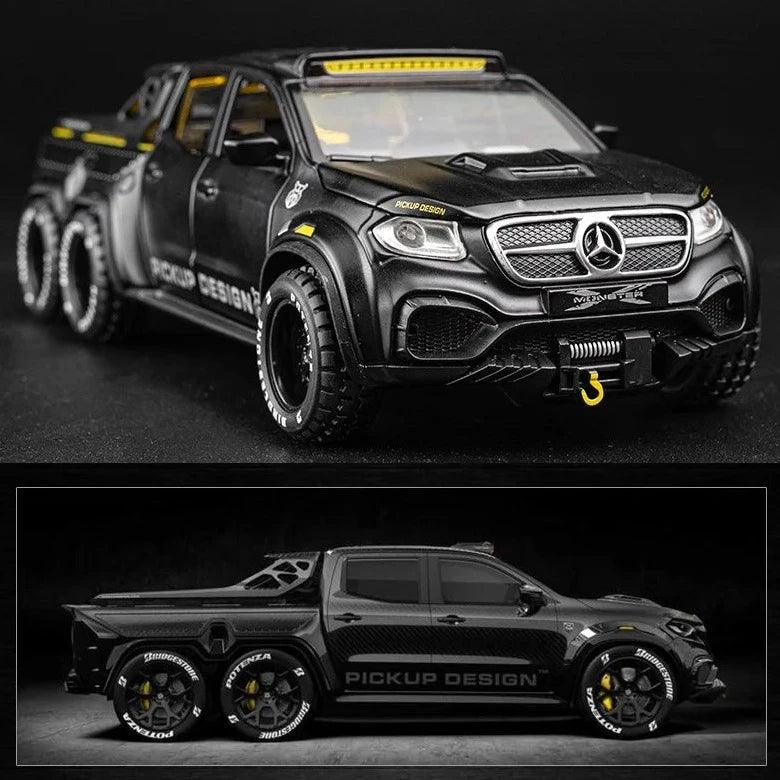 Carrinho miniatura Mercedes-Benz Classe EXY 6X6 Pickup Diecast liga metálica